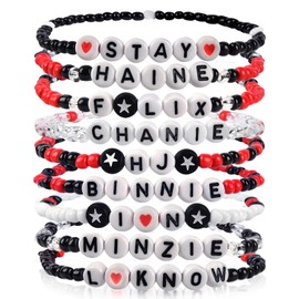 KKUHTY 9PCS Stray Merch Stay-Inspired Beaded Bracelets Set – Adjustable SKZ Merch Friendship Bracelets, Fandom Stray Jewelry Gifts for Concerts & Everyday Wear