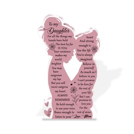 To My Daughter from Mom Acrylic Plaque Sign, Daughters Birthday Gift Ideas, Mom to Daughter Gifts, Paperweight, Home Decoration Keepsake, Birthday Graduation Christmas Wedding I Love You Gifts 5x3in