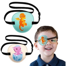 WKRTDY 2pcs Adjustable Single Eye Mask for Kids - Medical Grade Suitable for Left or Right Eyes, Ideal for Lazy Amblyopia and Pirate Cosplay