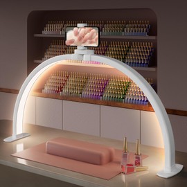 TOELOVE 29" Large Half Moon Light for Nail Desk with Phone Stand | 3 Color Modes | 10 Brightness | Foldable | Arch Light | Handicraft Lighting | Manicure DIY