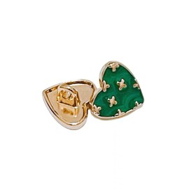 Lomjuytg 10 botones de costura verdes con forma de corazón dorado y botones decorativos (11,5 mm)