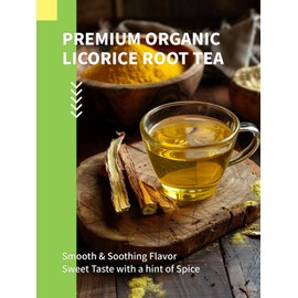 HYNTMYT Organic Licorice Root Tea Bags, USDA Organic Licorice Tea, Smooth & Sweet Taste, Caffeine Free, 120 Count