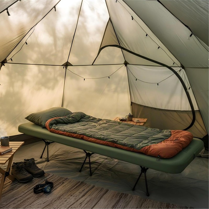 Inflatable Camping Cot, with Sleeping Pad 76"x26"