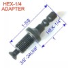 SCT-888 1 pc 1/4 Hex Adapter to 3/8"-24UNF Thread with