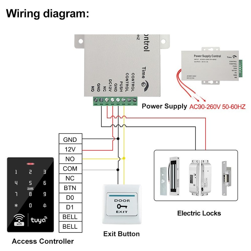jasugKEY WiFi Smart Access Controller, IP68 Waterproof RFID Keypad, Tuya