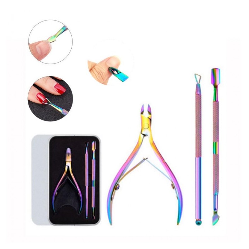 Pingshow37 Nipper Cuticle Set Nail Care Pusher Soak Off Pusher