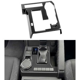 ushilife Central Control Gear Shift Panel Trim Cover Compatible with 2024 2025 Toyota Tacoma / 2025 4Runner, ABS Carbon Fiber Look Console Gear Shifter Bezel Shift Box Sticker Decorative Cover
