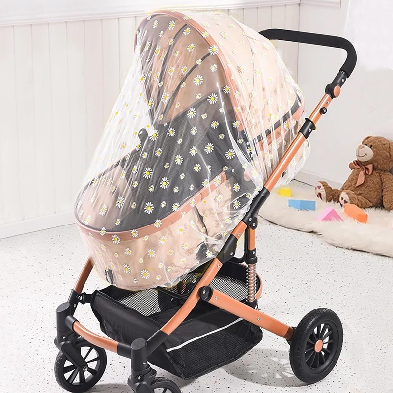 BQSAZHYJ Mosquito Net for Baby Pram, Daisy Print Stroller Netting
