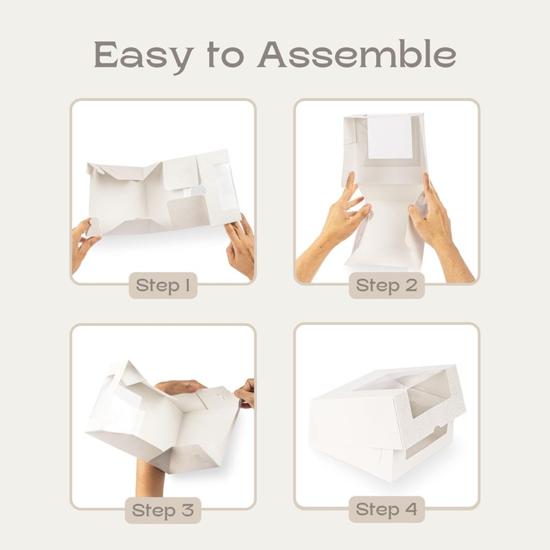 Boxes Craftory Pack of 10 Cake Boxes with Window (9.84"