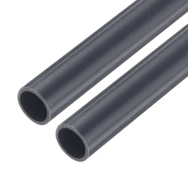 QUARKZMAN PVC Rigid Tube Round Pipe Tubing Hardware Tubing 9 mm ID 11 mm OD 9 Inch Length Dark Grey High Impact for Water Pipe, Crafts, Cable Sleeve 2 Pieces