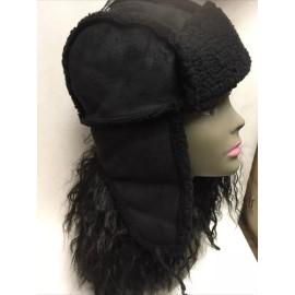 HaT Capelli New York Women’s black Faux Fur Hat New with tag Suede Look