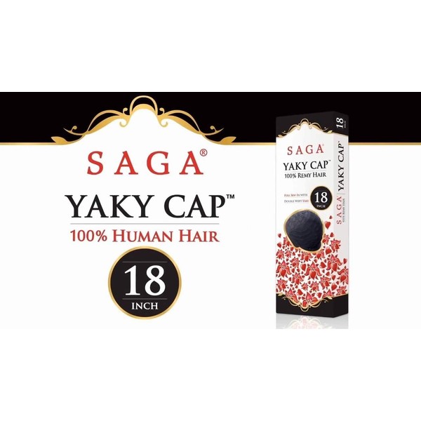 Saga Remy Human Hair Wig Yaky Cap 18" (99J)