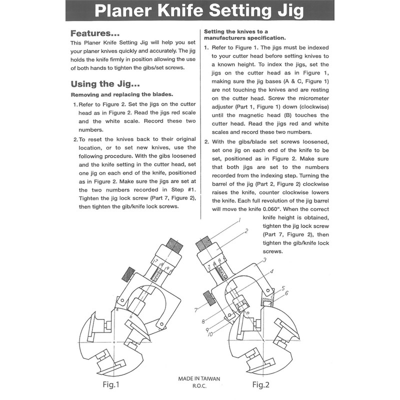 Big Horn 19612 Planer Knife Setting Jig