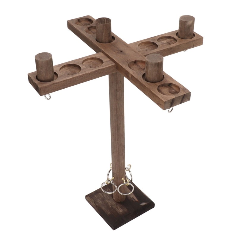 Hook and Ring Game for Four Players Wooden Hooks Fast