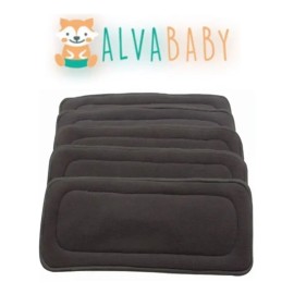 5 Absorbentes Nocturnos Charcoal 5 Capas Alva Baby Original