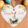 Handcrafted Easter Wooden Heart Plaque with 'Happy Easter' Quote -