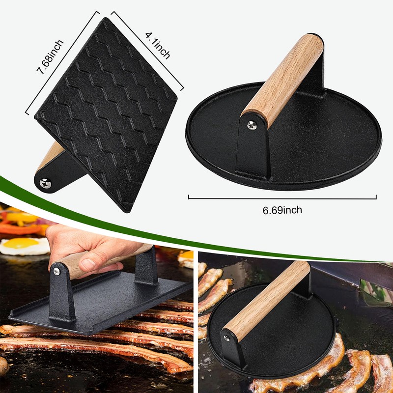 POLIGO 5PCS Smash Burger Press Kit - 4 in 1