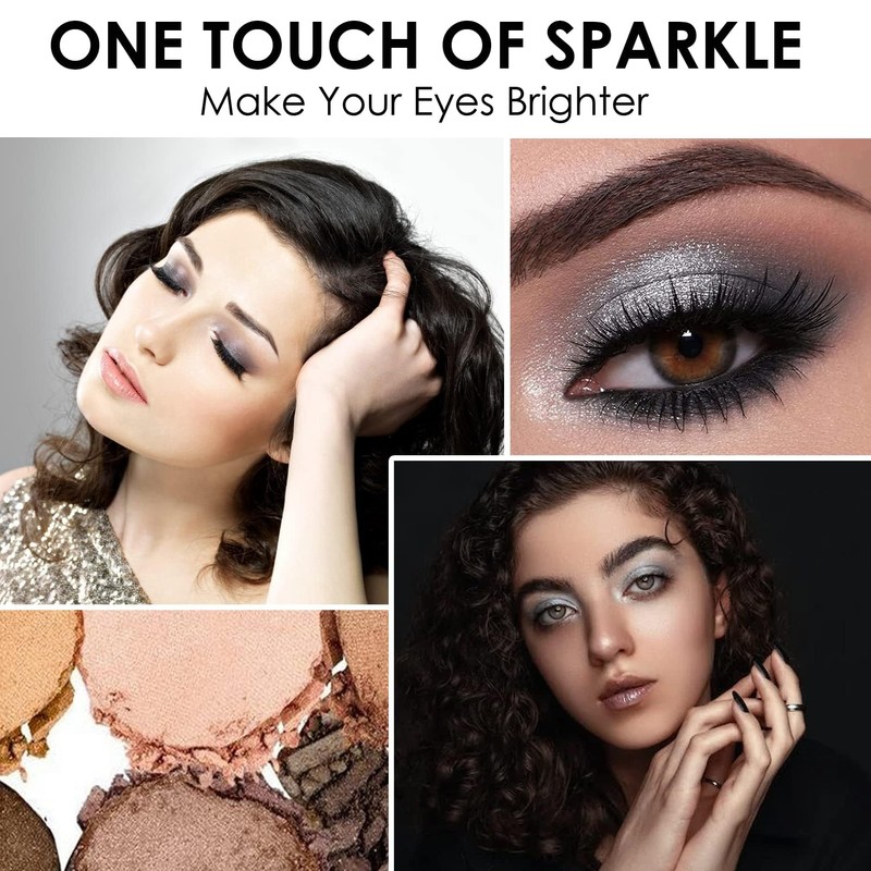 Waterproof Eyeshadow Pencil Creamy Long Lasting Eyeshadow Makeup (Silver)