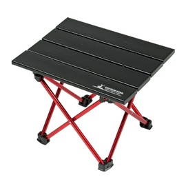 Captain Stag UC-530 Trekker Aluminum Roll Table, Mini, Black, Case Included