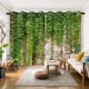 Umpoo Green Ivy Leaf Blackout Curtains Leaves Plants Rustic Stone