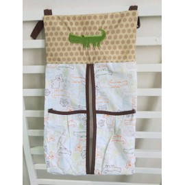Embroidery Crib Diaper Stacker Beige Crocodile Crib Diaper Hanging Stacker (Beige Crocodile)