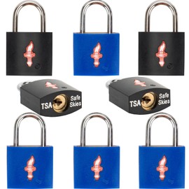 DWOYOW 8 Pack 11/12 in Wide TSA Approved Luggage Lock, Lock for Luggage,Lock for Suitcase Or Lock for Gun Case,TSA Suitcase Lock with Solid Brass with Color Shell 8/Black/Blue