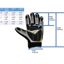 G & F 1089L Hyper Grip Non-Slip High-Performance Mechanic Work Gloves, Driving Gloves, Large