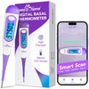 Easy@Home Digital Basal Thermometer with Large Backlight LCD Display, 1/100th