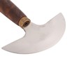 Leather Round Head Knife Walnut Wooden Handle Large Double Sided