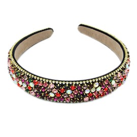 Linian Girls Wide Rhinestone Hair Hoop Women's Headband for Wedding, Party