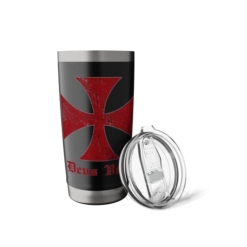 Deus Vult Templar Templar Helmet Holy Cross Stainless Steel Insulated