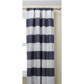 ECLIPSE Blackout Curtains for Bedroom - Peabody 42" x 63" Insulated Darkening Single Panel Rod Pocket Window Treatment Living Room, Grey