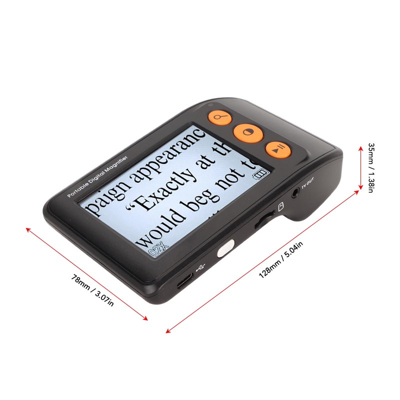 Digital Magnifier 3.5in LCD 2X‑25X Magnification AV Output Reading Magnifier