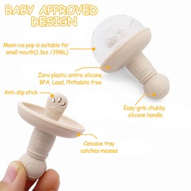 Socub Silicone Popsicle Molds- Baby's First Ice Pop Molds with Sticks- BPA-Free Breastmilk Popsicle Molds for Teething Infants 4Month+ | Easy Release | 4-Cavity | DIY Pop Molds(Dusty Blue)