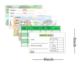 Remarkabel 6x3 Inch Fake Checkbook Set with Pretend Deposit Slip and Check Register, 200pcs, White, Educational