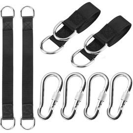 Hängematte Befestigung,4 Stück Schaukel Befestigung Hängematte Gurt mit 4 Schwerlast Karabinern D-Ringen,Nylon Tragbares Swing Hanging Kit Reißfestem Aufhängung Hanging Gurt für Hängematte,Baum Swing