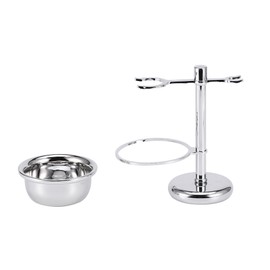 Mens Luxury Shaving Kit Stainless Steel Shaver Brush & Safety Razor Holder Set   Soap Bowl