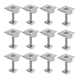 M METERXITY 12-Pack Solar Panel Mount Mid Clamps 45mm t Center Clips Corrosion-free Aluminum Anodized Solar Panel Center Clamp for Roof/Wall/Boat/RVs Solar Panel Mounting Brackets [White]