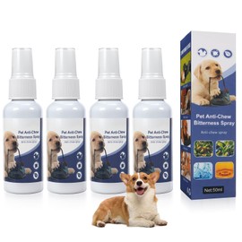 No Chew Spray for Puppies,Dog Training and Behavior Aids,Pet Deterrent Spray for Dogs,Bitter Spray for Dogs and Cats (4 PCS)