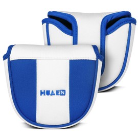 HUAEN Blade or Mallet Putter Cover - Mallet Putter Headcover - Fleeced Lined Putter Head Covers - Protective Golf Club Covers to Match Putter Headcover (Mallet Blue)