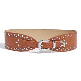 Women's Wide Corset Waist Belt Fashion Silver Studs Waistband Renaissance Rivet Boho Cincher Belt for Ladies Dresses