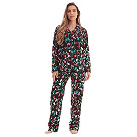 #followme Printed Flannel Button Front PJ Pant Set 6371-10122-L