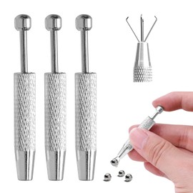 XIYING 3 Pcs Piercing Tools, Flat Back Earring Applicator Tool, Piercing Tools Removal Insertion Tool to Change Jewellery for Jewelry Making, Small Parts Pickup, and Ball Screw (Silver)