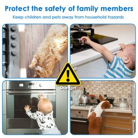 5PCS Gas Stove Knob Locks for Child Proof Stove Knob Covers, Baby Proofing Oven Knob Safety Covers for Kids and Pets, Stove Child Proof Knobs for Gas Stoves and Ovens, (Black)