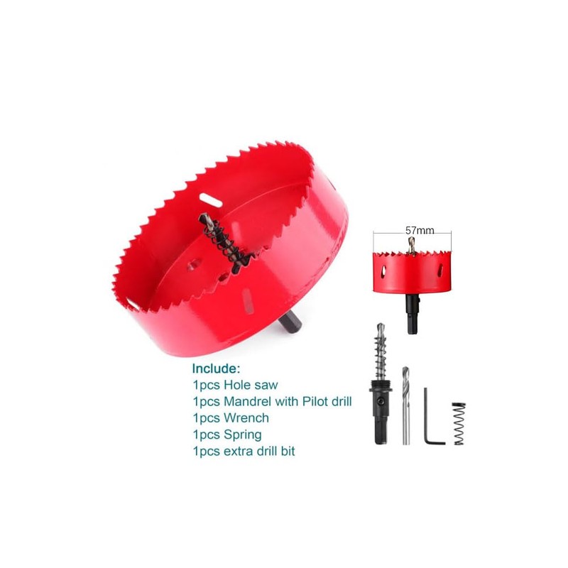 2-1/4" HSS Bi-Metal Hole Cutter with Pilot Drill Bit, Hole