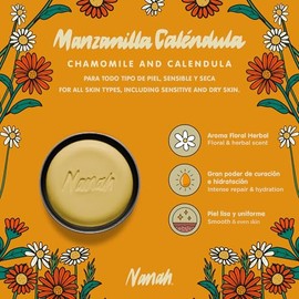 NANAH Crema Corporal Natural de Manzanilla Caléndula en Barra I Ideal para piel sensible I Apto para toda la familia I Cicatrizante y Reparadora I Sin