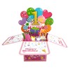 ZYOOO Happy 1st Birthday 3D Pop Up Greeting Card,First Birthday