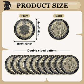 Quelay 10 Pieces Police Challenge Coins Saint Michael Challenge Coins Police Officers Bless Prayer Coins Patron Saint Coins Collectible Gift for Men Women Veterans Presents (Vintage)