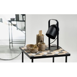 Villa Collection Nesvik Table Lamp, Retro Table Lamp, Industrial Design, Small Bedside Lamp or Desk Lamp, Table Lamp with Cable, 15 x 11 x 28.5 cm, Black