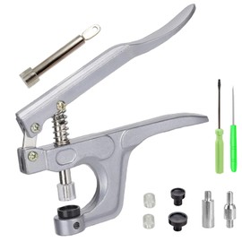 Press Stud Set with Pliers, 30 Set Press Studs with Pliers, 15 mm Brass Press Studs, Press Stud Pliers for All Types of DIY Clothing, Crafts, Leather Crafts (Black, Bronze)